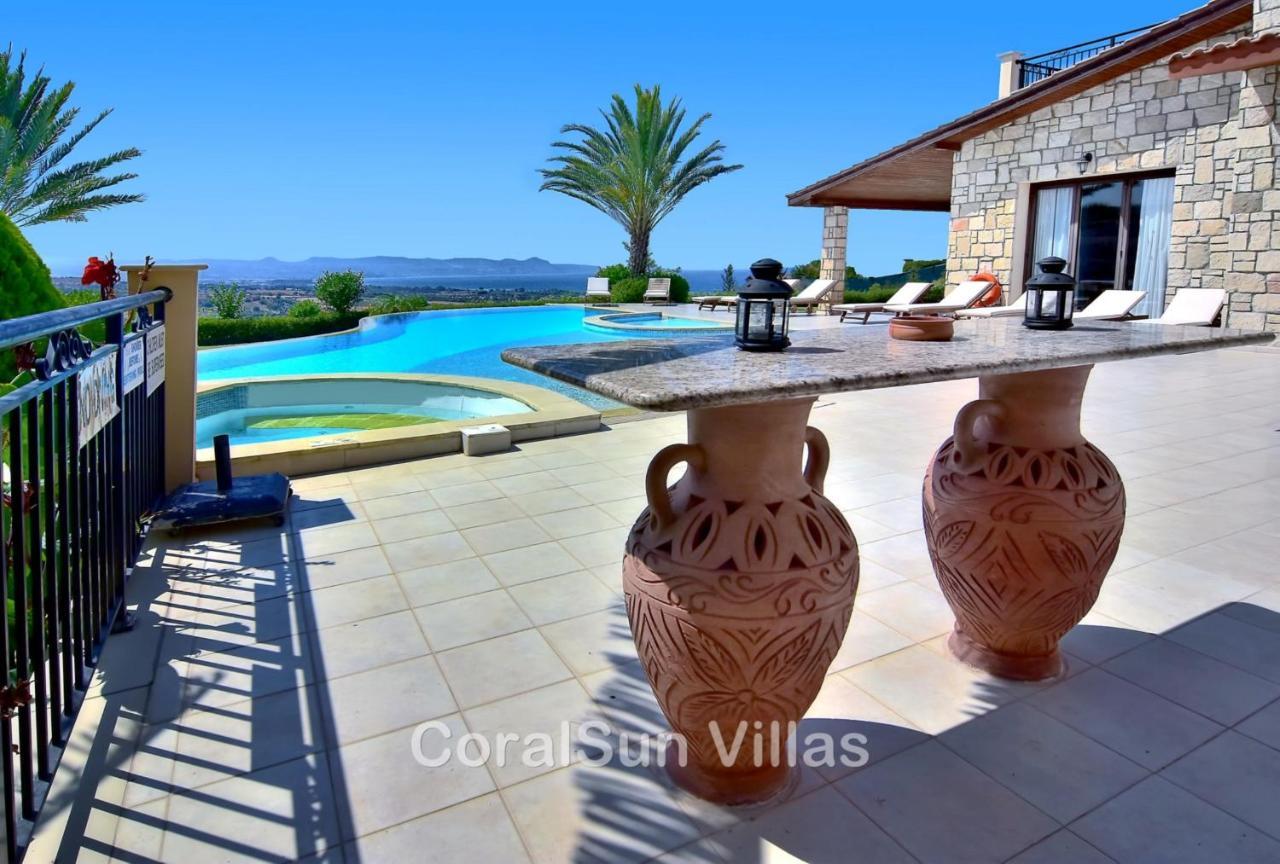 Elite Amazing Villa With Heated Pool By Coral Sun Villas Polis Exterior photo